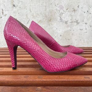 Maud Frizon Raspberry Pink Snakeskin Heels, Pumps 41/9.5